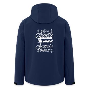 Dear santa it was my sister's fault - Men’s Recycled Softshell Jacket by Stanley/Stella - navy - Back - AI Model Male 185 light (185cm)