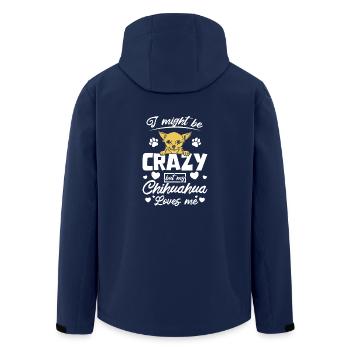 Je suis folle mais mon discours sur le chihuahua m’aime - Veste softshell homme en polyester recyclé Stanley/Stella - marine - Dos - AI Model Male 185 light (185cm)