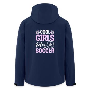 Cool girls play soccer - Recycelte Männer Softshell-Jacke von Stanley/Stella - Navy - Hinten - AI Model Male 185 light (185cm)
