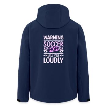 Warning soccer mom will yell loudly - Recycelte Männer Softshell-Jacke von Stanley/Stella - Navy - Hinten - AI Model Male 185 light (185cm)