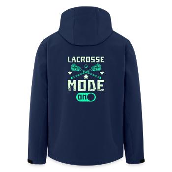 Lacrosse mode on - Men’s Recycled Softshell Jacket by Stanley/Stella - navy - Back - AI Model Male 185 light (185cm)