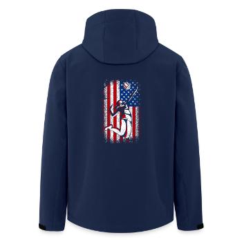 Usa american flag patriotic volleyball 4th of july - Recycelte Männer Softshell-Jacke von Stanley/Stella - Navy - Hinten - AI Model Male 185 light (185cm)