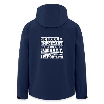 School is important but baseball is importanter - Men’s Recycled Softshell Jacket by Stanley/Stella - navy - Back - AI Model Male 185 light (185cm)