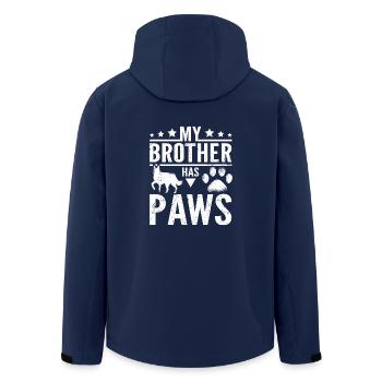 My brother has paws siberian husky - Men’s Recycled Softshell Jacket by Stanley/Stella - navy - Back - AI Model Male 185 light (185cm)