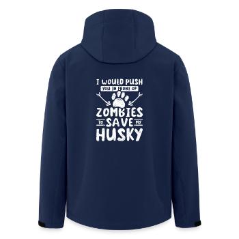 Vous pousser devant les zombies pour sauver mon husky - Veste softshell homme en polyester recyclé Stanley/Stella - marine - Dos - AI Model Male 185 light (185cm)