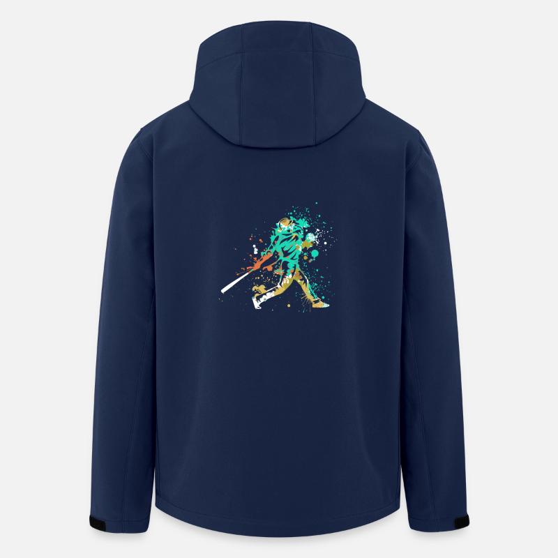 Splash Art Baseball Player - Men’s Recycled Softshell Jacket by Stanley/Stella - navy