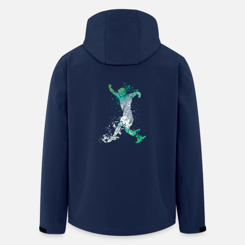 Splash Art Soccer Player - Men’s Recycled Softshell Jacket by Stanley/Stella - navy