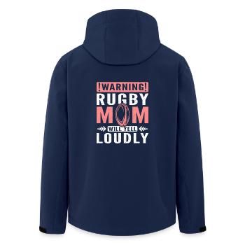 Rugby mom will yell loudly - Recycelte Männer Softshell-Jacke von Stanley/Stella - Navy - Hinten - AI Model Male 185 light (185cm)