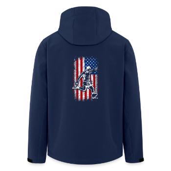 Usa American flag Patriotic Rugby 4th of july - Recycelte Männer Softshell-Jacke von Stanley/Stella - Navy - Hinten - AI Model Male 185 light (185cm)