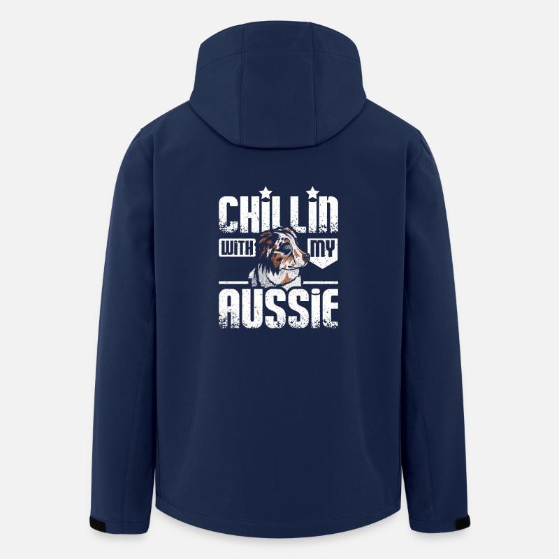 Chillin with my aussie - Recycelte Männer Softshell-Jacke von Stanley/Stella - Navy