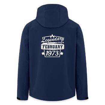 Februar 1973 Retro Geburtstag - Recycelte Männer Softshell-Jacke von Stanley/Stella - Navy - Hinten - AI Model Male 185 light (185cm)
