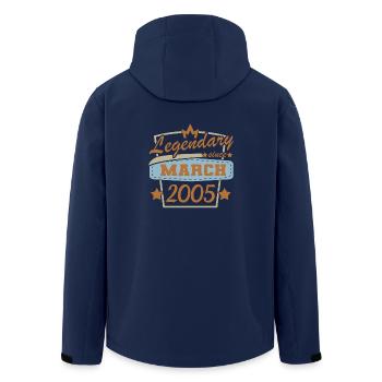 März 2005 Geburtstag Retro - Recycelte Männer Softshell-Jacke von Stanley/Stella - Navy - Hinten - AI Model Male 185 light (185cm)