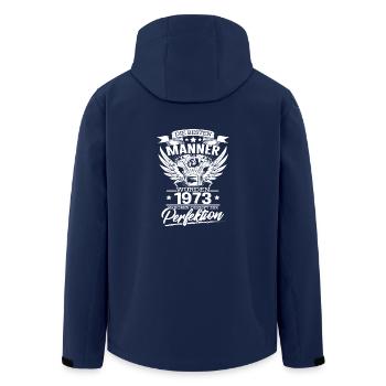 Mechaniker 1973 Geburtstag Mechatroniker Motor - Recycelte Männer Softshell-Jacke von Stanley/Stella - Navy - Hinten - AI Model Male 185 light (185cm)