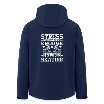 Stress is caused by not enough inline skating - Recycelte Männer Softshell-Jacke von Stanley/Stella - Navy - Hinten - AI Model Male 185 light (185cm)