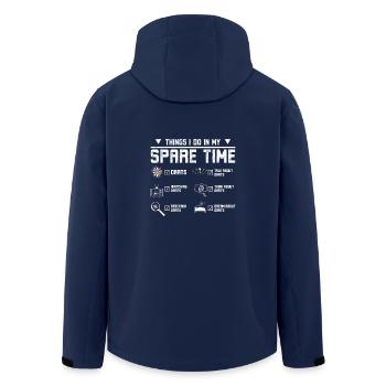 Ce que je fais pendant mon temps libre en jouant aux fléchettes - Veste softshell homme en polyester recyclé Stanley/Stella - marine - Dos - AI Model Male 185 light (185cm)