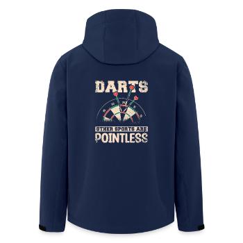 Darts other sports are pointless - Men’s Recycled Softshell Jacket by Stanley/Stella - navy - Back - AI Model Male 185 light (185cm)