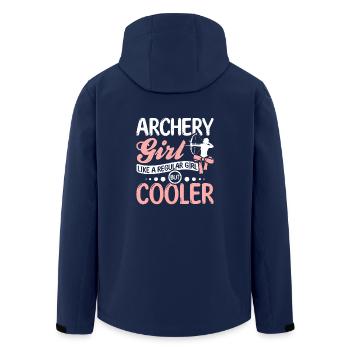 Archery girl like a regular girl but cooler - Men’s Recycled Softshell Jacket by Stanley/Stella - navy - Back - AI Model Male 185 light (185cm)