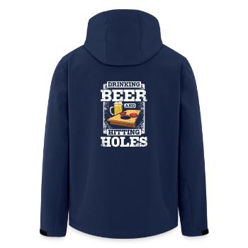 Boire de la bière et frapper des trous cornénole - Veste softshell homme en polyester recyclé Stanley/Stella - marine - Dos - AI Model Male 185 light (185cm)