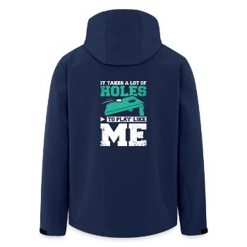 Je prends beaucoup de trous pour jouer au cornhole comme moi - Veste softshell homme en polyester recyclé Stanley/Stella - marine - Dos - AI Model Male 185 light (185cm)
