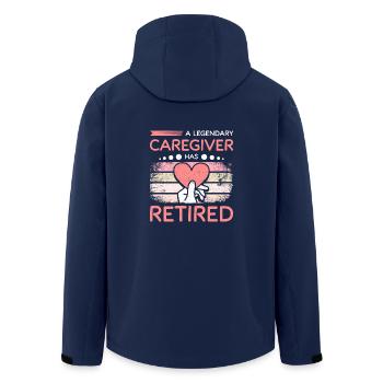 A legendary caregiver has retired - Men’s Recycled Softshell Jacket by Stanley/Stella - navy - Back - AI Model Male 185 light (185cm)