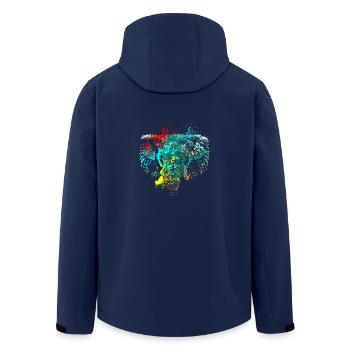 Splash Art Elephant Head - Men’s Recycled Softshell Jacket by Stanley/Stella - navy - Back - AI Model Male 185 light (185cm)