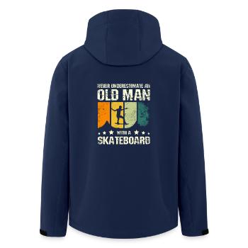 Unterschätze keinen alten Mann mit Skateboard - Recycelte Männer Softshell-Jacke von Stanley/Stella - Navy - Hinten - AI Model Male 185 light (185cm)