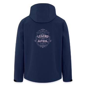 Vintage 73rd Birthday Design Birth Month - Men’s Recycled Softshell Jacket by Stanley/Stella - navy - Back - AI Model Male 185 light (185cm)
