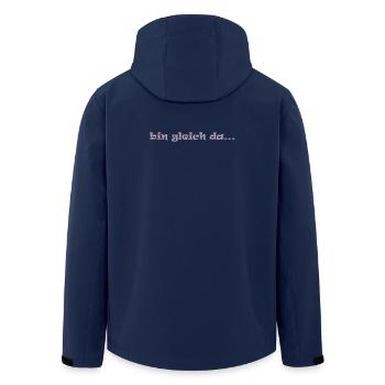 bin gleich da ... komme gleich warten freunde - Recycelte Männer Softshell-Jacke von Stanley/Stella - Navy - Hinten - AI Model Male 185 light (185cm)
