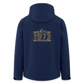 1973 Birthday Mountains Hiking Climbing - Men’s Recycled Softshell Jacket by Stanley/Stella - navy - Back - AI Model Male 185 light (185cm)