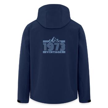 1973 Birthday Mountains Hiking Climbing - Men’s Recycled Softshell Jacket by Stanley/Stella - navy - Back - AI Model Male 185 light (185cm)