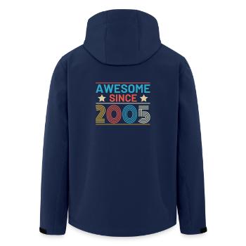 Birthday Awesome since 2005 - Men’s Recycled Softshell Jacket by Stanley/Stella - navy - Back - AI Model Male 185 light (185cm)