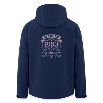 Birthday Vintage 1963 - Made in 1963 - Men’s Recycled Softshell Jacket by Stanley/Stella - navy - Back - AI Model Male 185 light (185cm)