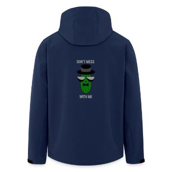 Gangster Mafia cucumber with sunglasses Don't mess - Men’s Recycled Softshell Jacket by Stanley/Stella - navy - Back - AI Model Male 185 light (185cm)