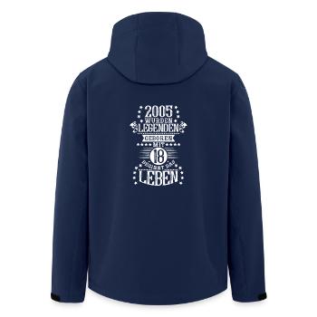 18. Geburtstag Sprüche Volljährig Achtzehn Vintage - Recycelte Männer Softshell-Jacke von Stanley/Stella - Navy - Hinten - AI Model Male 185 light (185cm)