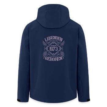 legenden wurden 1973 geboren - Recycelte Männer Softshell-Jacke von Stanley/Stella - Navy - Hinten - AI Model Male 185 light (185cm)