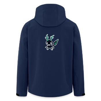 Cute kawaii axolotl design negative colors - Men’s Recycled Softshell Jacket by Stanley/Stella - navy - Back - AI Model Male 185 light (185cm)