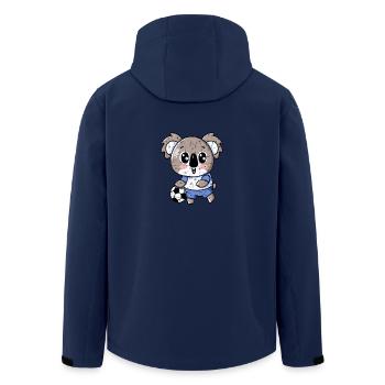 Süßer Kawaii Koala mit Handball und Fußball Design - Recycelte Männer Softshell-Jacke von Stanley/Stella - Navy - Hinten - AI Model Male 185 light (185cm)