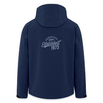 Guaranteed Released Vintage 1973 Birthday - Men’s Recycled Softshell Jacket by Stanley/Stella - navy - Back - AI Model Male 185 light (185cm)