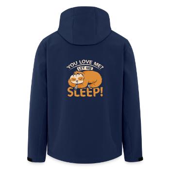 You love me, let me sleep, sloth - Men’s Recycled Softshell Jacket by Stanley/Stella - navy - Back - AI Model Male 185 light (185cm)