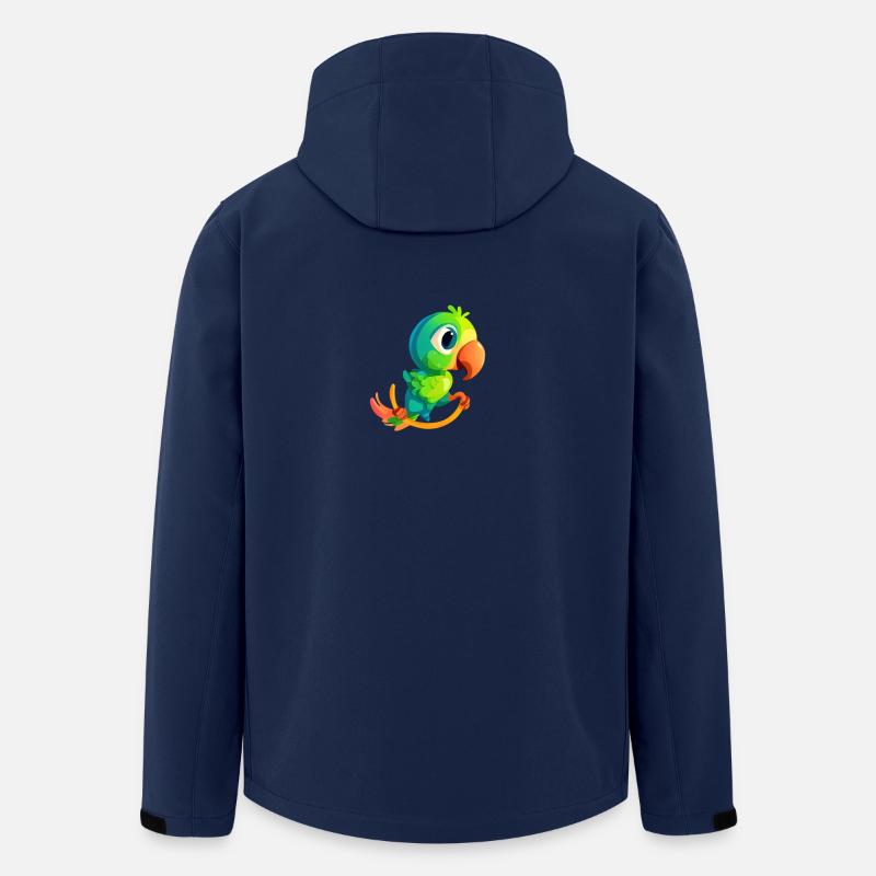 Vogel Wippe Papagei grün - Recycelte Männer Softshell-Jacke von Stanley/Stella - Navy