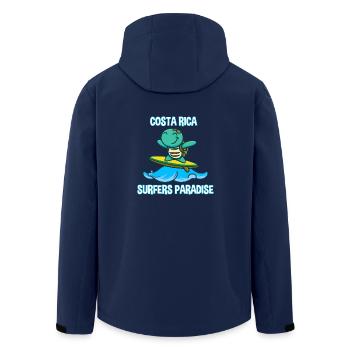 Tortue sur planche de surf de style kawaii - Costa R - Veste softshell homme en polyester recyclé Stanley/Stella - marine - Dos - AI Model Male 185 light (185cm)