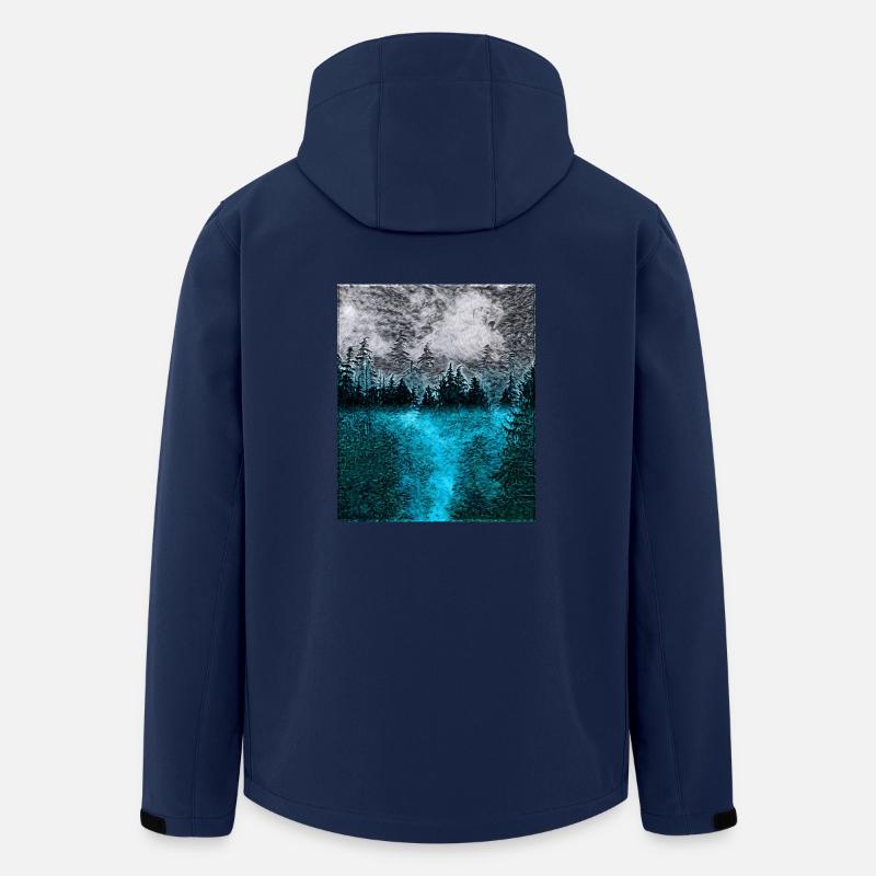 Tranquil Forest at Night - Men’s Recycled Softshell Jacket by Stanley/Stella - navy