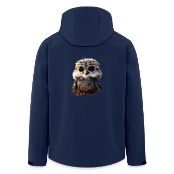 Owl Barn Owl Gift Owl Owl Owl Cute Owls - Men’s Recycled Softshell Jacket by Stanley/Stella - navy - Back - AI Model Male 185 light (185cm)
