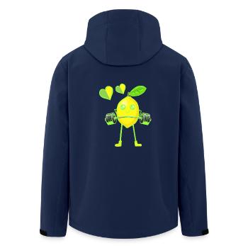Lemon Weight Exercise Weight GYM Exercise Muscles - Men’s Recycled Softshell Jacket by Stanley/Stella - navy - Back - AI Model Male 185 light (185cm)