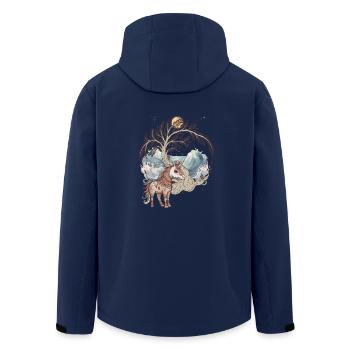 Mystisch Einhorn Einhörner Pferd Pferde Fabelwesen - Recycelte Männer Softshell-Jacke von Stanley/Stella - Navy - Hinten - AI Model Male 185 light (185cm)