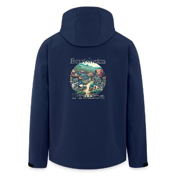 Frankreich Eguisheim Altstadt Berge Landschaft - Recycelte Männer Softshell-Jacke von Stanley/Stella - Navy - Hinten - AI Model Male 185 light (185cm)