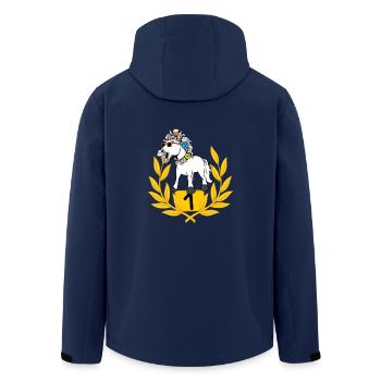 lustig spaßig Siegerehrung Pferd Pferde Reiterin - Recycelte Männer Softshell-Jacke von Stanley/Stella - Navy - Hinten - AI Model Male 185 light (185cm)