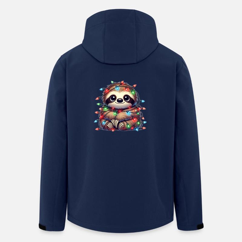 Cute Sloth Christmas String Lights - Men’s Recycled Softshell Jacket by Stanley/Stella - navy