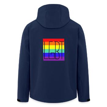 LGBT Rainbow Rainbow Flag Gay Pride - Men’s Recycled Softshell Jacket by Stanley/Stella - navy - Back - AI Model Male 185 light (185cm)
