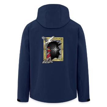 Maritime Lighthouse Seagull Seagulls - Men’s Recycled Softshell Jacket by Stanley/Stella - navy - Back - AI Model Male 185 light (185cm)
